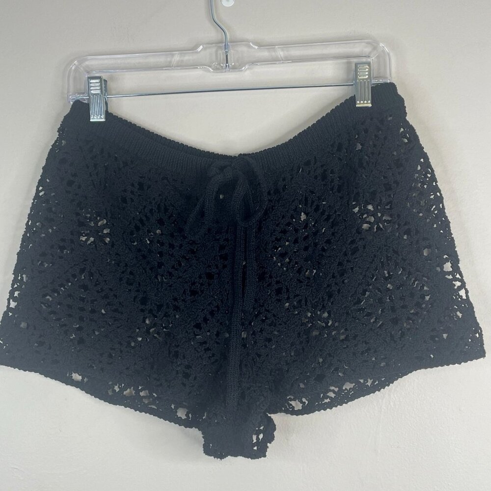 Wild Fable Crochet Shorts Womens Medium Black Swim Pool Festival Boho Layering